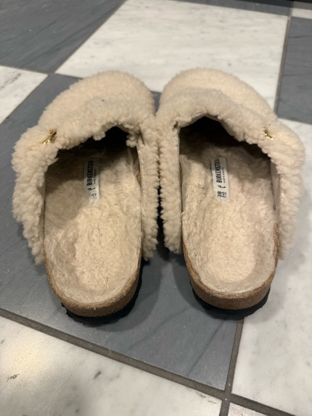 Birkenstock Boston Big Buckle Teddy Shirling Clogs - Picture 5 of 7